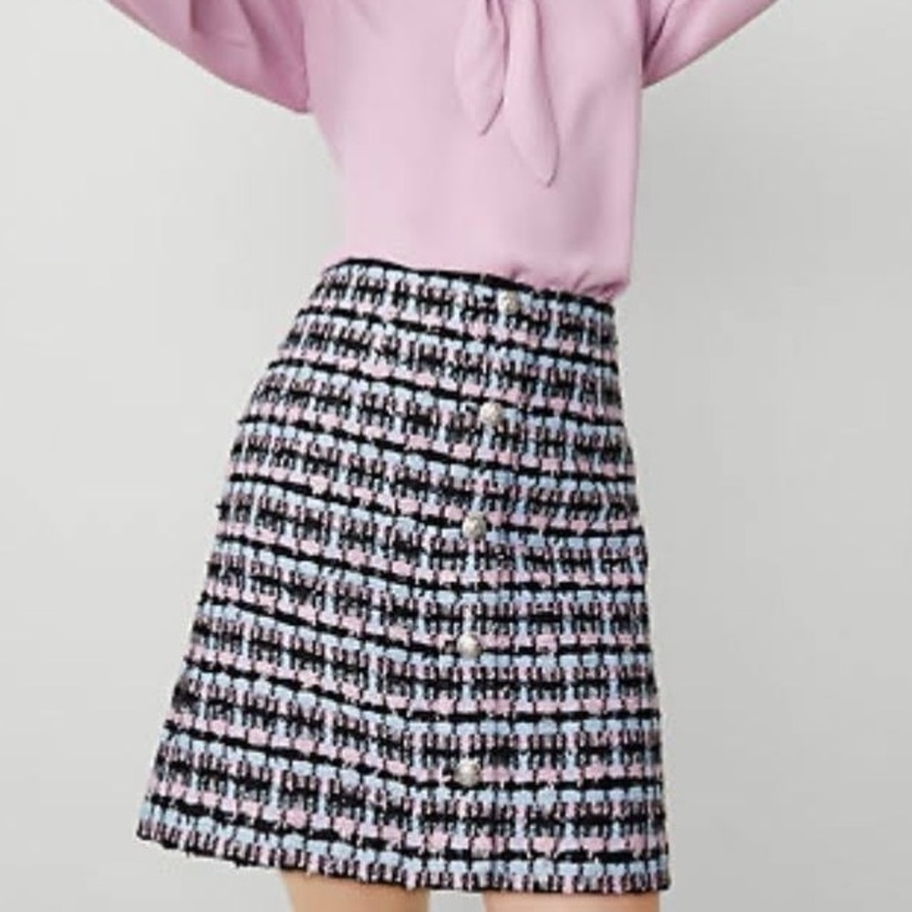 NWT Ann Taylor Tweed Button Skirt